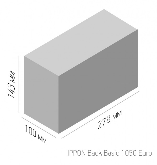 
				
				Источник бесперебойного питания Ippon Back Basic 1050 Euro 600Вт 1050ВА черный
				
				